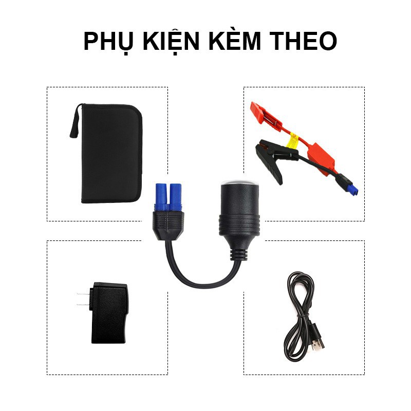 Bộ Kích Nổ Ô Tô KHẨN CẤP Đa Năng tích hợp Pin Sạc Dự Phòng và Đèn Pin BLY-BT8 dùng cho HẦU HẾT các dòng xe hơi