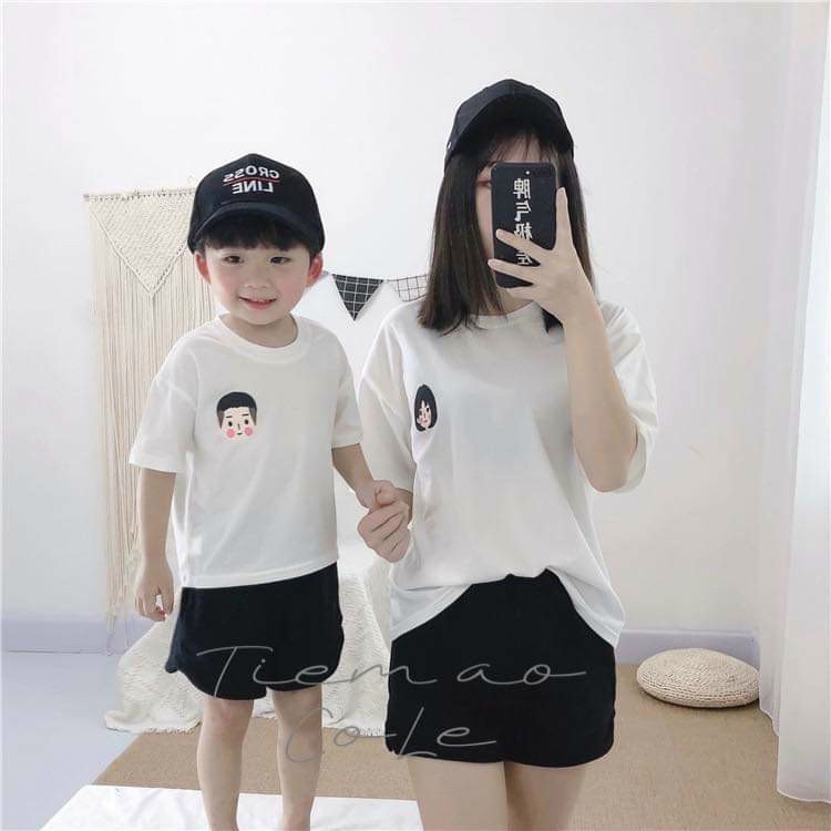 Áo Gia Đình In Logo Dễ Thương  Đủ Size Từ 8 Đến 100kg .Chất Liệu Thun Cotton Loại 1 Hình In Sắc Nét Không Bong Tróc .