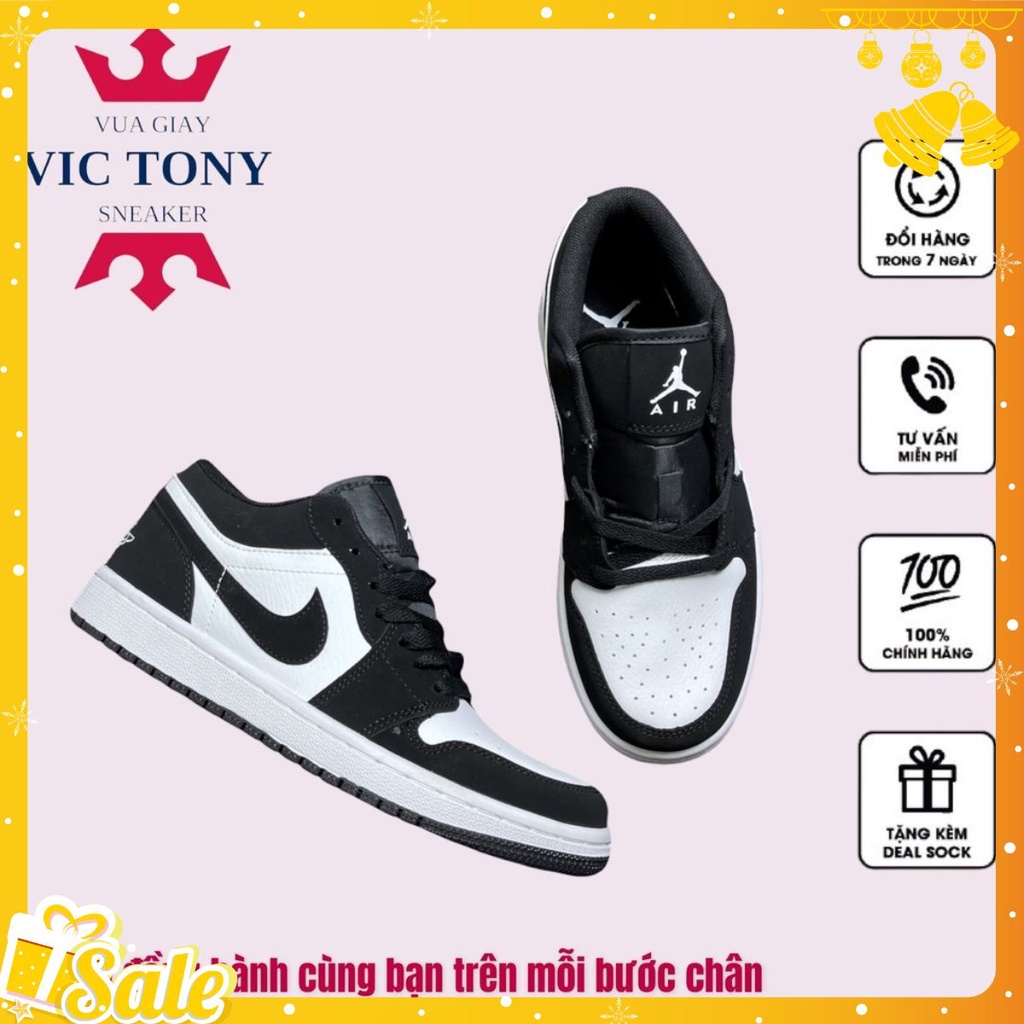 [XẢ DỊCH] Giày 𝐉𝐨𝐫𝐝𝐚𝐧 1 low panda màu đen trắng nam nữ, Giày JD1 low panda bản đẹp màu đen trắng basic full box bill