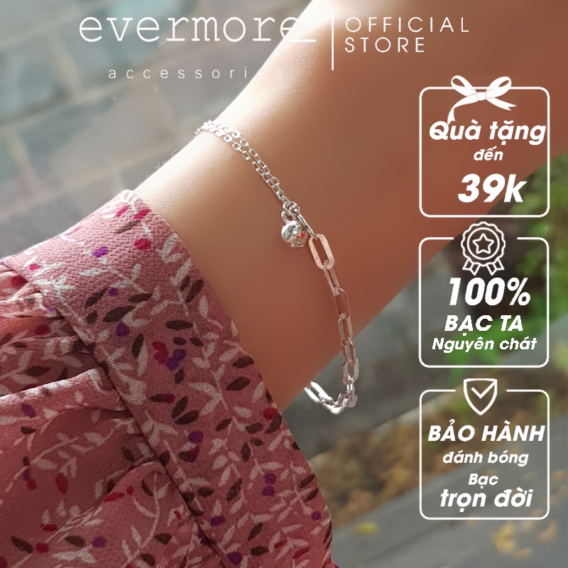 Vòng tay bạc EVERMORE, lắc tay bạc ta bi xích Vera cá tính, minimalism - L029