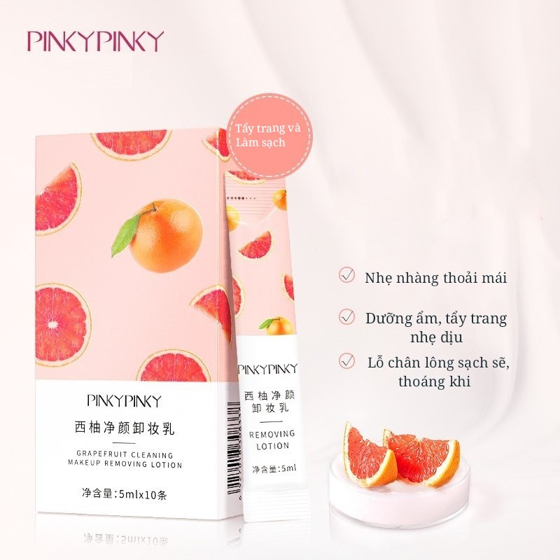 Sữa tẩy trang bưởi đào PINKY PINKY làm sạch dưỡng ẩm Grapefruit Cleaning Makeup Removing Lotion 5ml Pinkypinky PINK34 | BigBuy360 - bigbuy360.vn