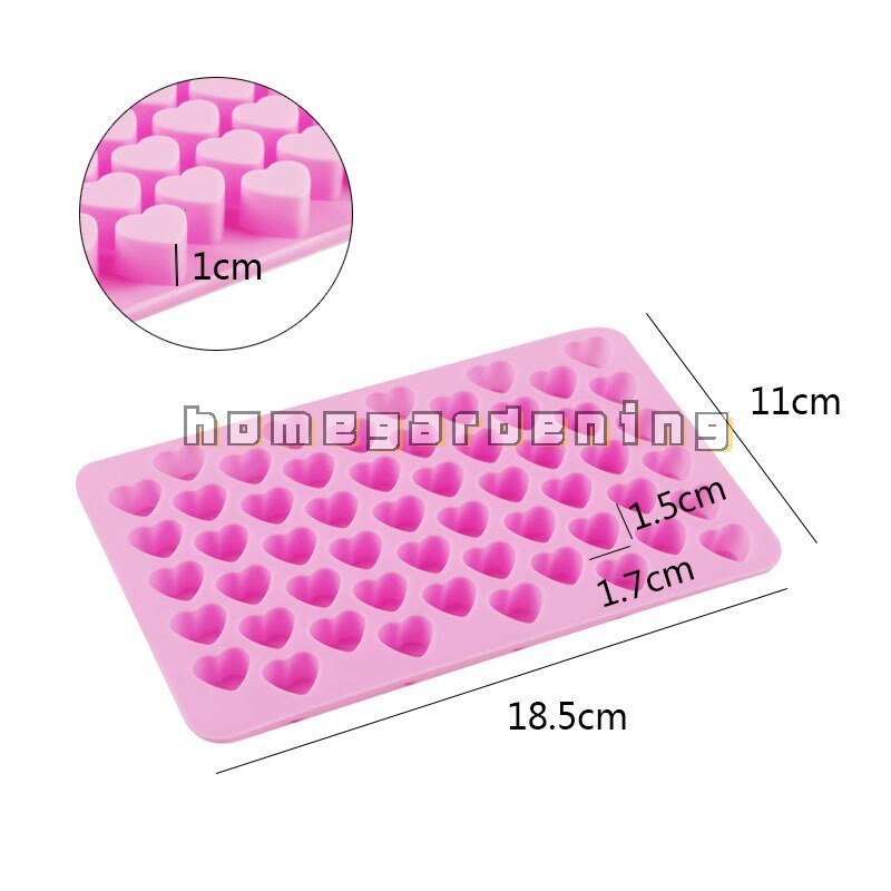 Khuôn Silicone 55 Lỗ Tạo Hình Trái Tim 3D Trang Trí Bánh