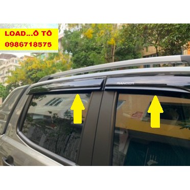Bộ vè che mưa xe Ford Ranger 2023-2016 Mẫu Đen Dày Cao Cấp Có Khuyết Thời Trang