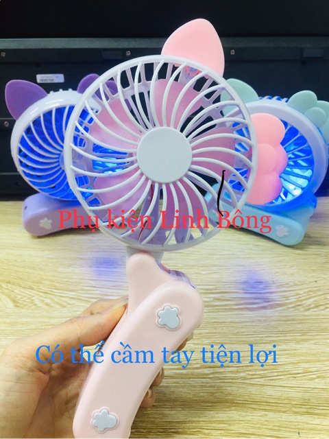 HOT 2020 Quạt mini 2in1 cầm tay và để bàn ( BÁN LỖ) siêu mát, có sạc đi kèm, quạt sạc pin, quạt tích điện