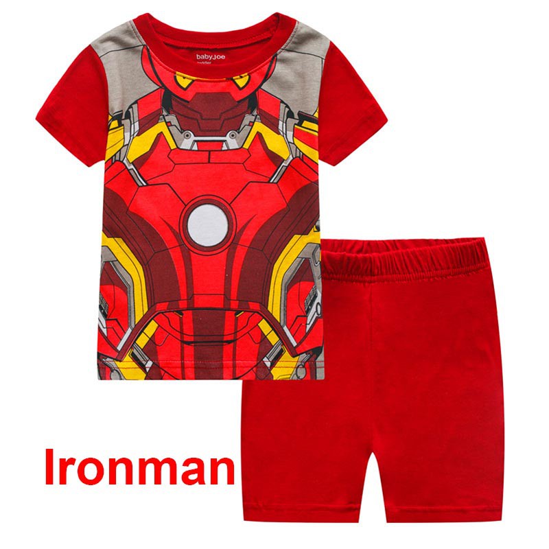 Bộ đồ ngủ áo thun tay ngắn in hoạt hình Avengers Captain America dành cho bé trai 1-7 tuổi