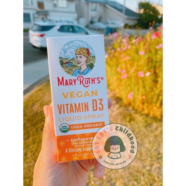 Vitamin D3 hữu cơ dạng xịt Mary ruth's Vegan cho bé từ 6m+ 30ml