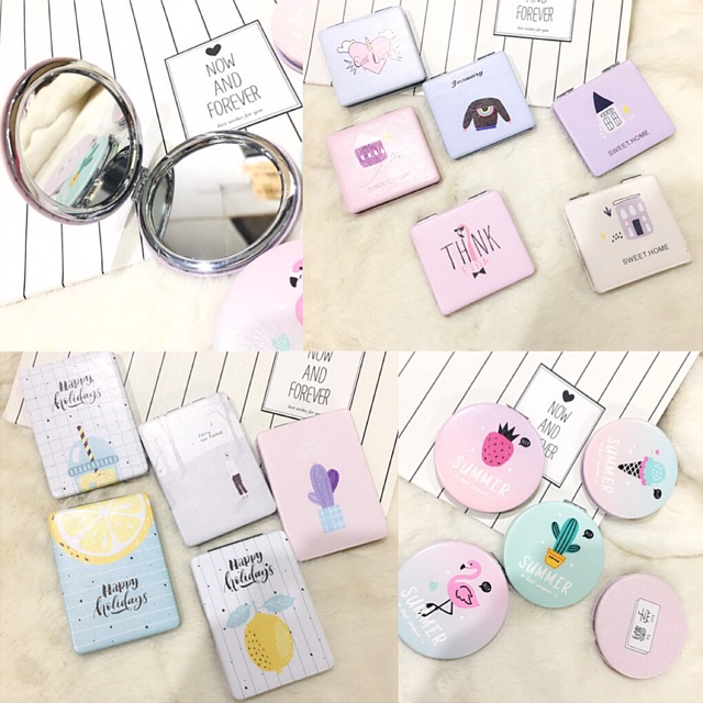 *gương cầm tay:mẫu 2 mặt:1 mặt thường và 1 mặt phóng to