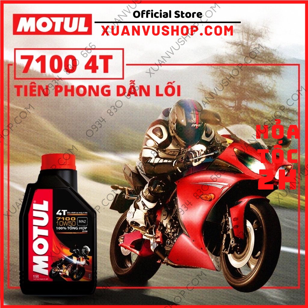 Nhớt Motul 7100 tổng hợp 4T 10W50 1L xe đua racing exciter winner sonic raider satria sirius wave XUANVUSHOP