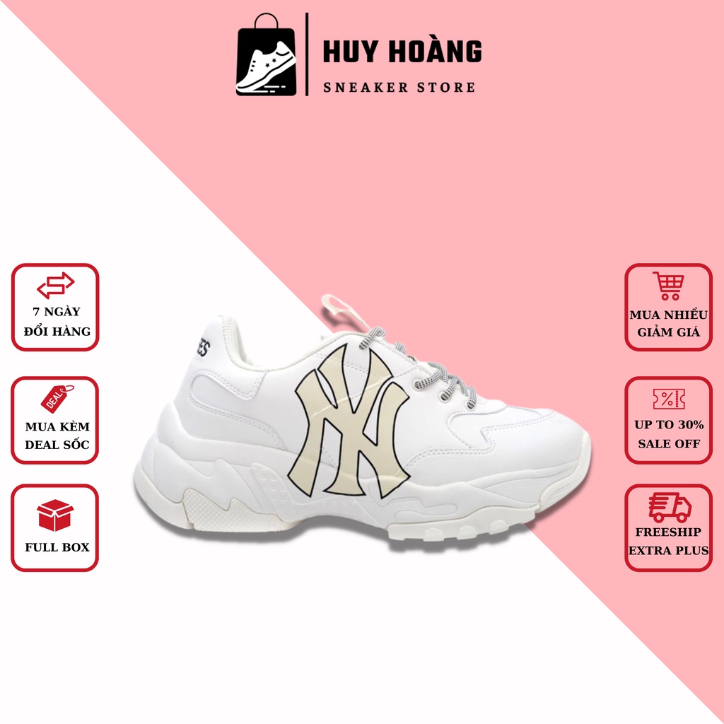 Giày thể thao nam nữ trắng , giày 𝗠𝗹𝗯 𝗕𝗼𝘀𝘁𝗼𝗻 𝗡𝘆 vàng độn đế tăng chiều cao Full Box