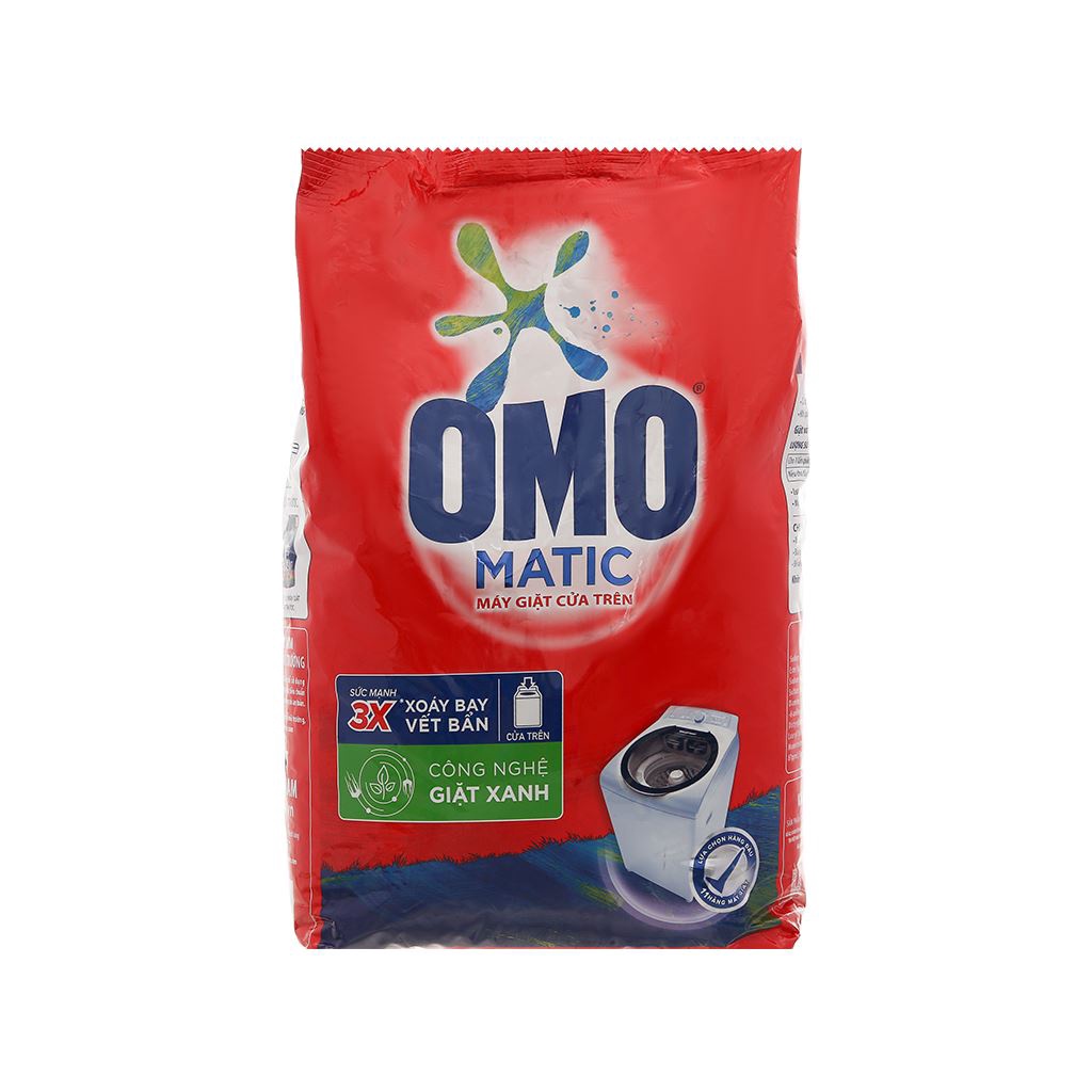 Bột giặt Omo Matic 6kg dành cho MÁY GIẶT CỬA TRÊN, công nghệ 3X xoáy bay vết bẩn (Đỏ)