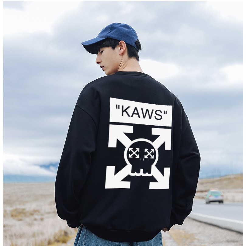 Áo sweater dài tay nam nữ unisex KAWS áo nỉ bông dài tay thu đông form rộng lót bông | BigBuy360 - bigbuy360.vn