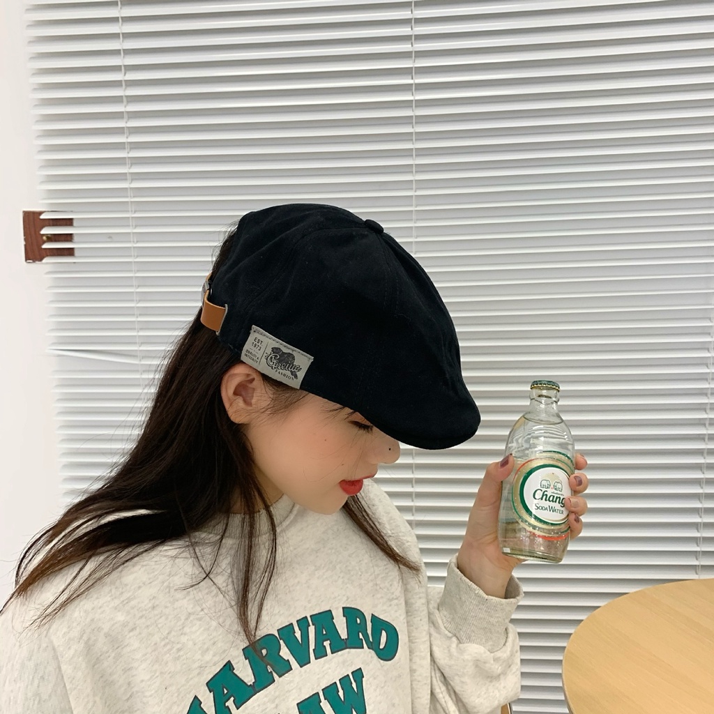 Mũ beret da THE CAPAL phong cách hip hop EST1973 có thể điều chỉnh