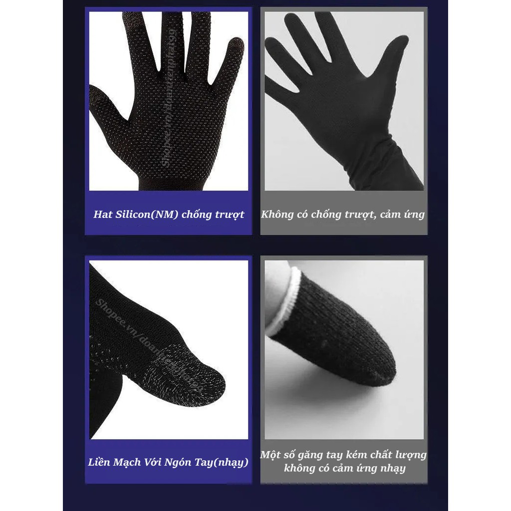 ***Găng tay chơi game cảm ứng 5 ngón chống mồ hôi Telefinger Gloves