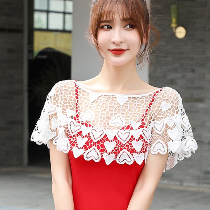 Áo khoác lửng choàng vai mặc với áo đầm hay áo dây mềm mại, che vai, che khuyết điểm V1 C014 Coboutique