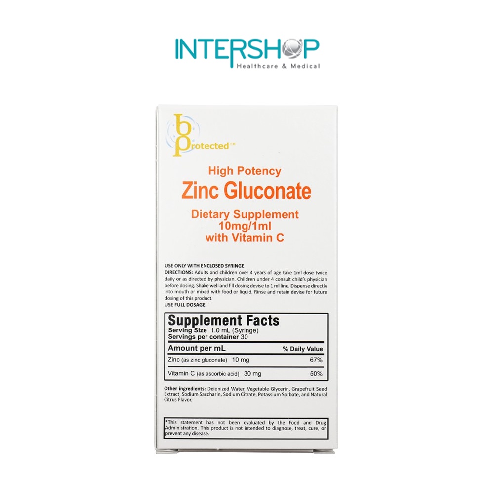 Kẽm Hữu Cơ Cho Bé Bprotected Zinc Gluconate - Cải Thiện Biếng Ăn &amp; Tăng Sức Đề Kháng Cho Trẻ