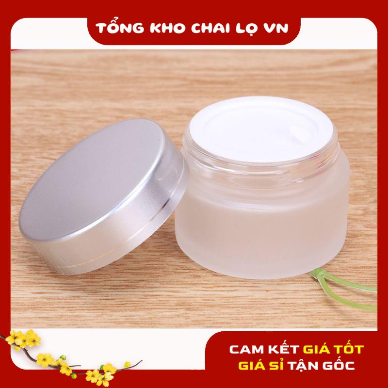 Hủ Đựng Kem ❤ SIÊU RẺ ❤ Hũ chiết kem thủy tinh mờ nắp bạc 5g,10g,15g,20g,30g,50g đựng mỹ phẩm , phụ kiện du lịch