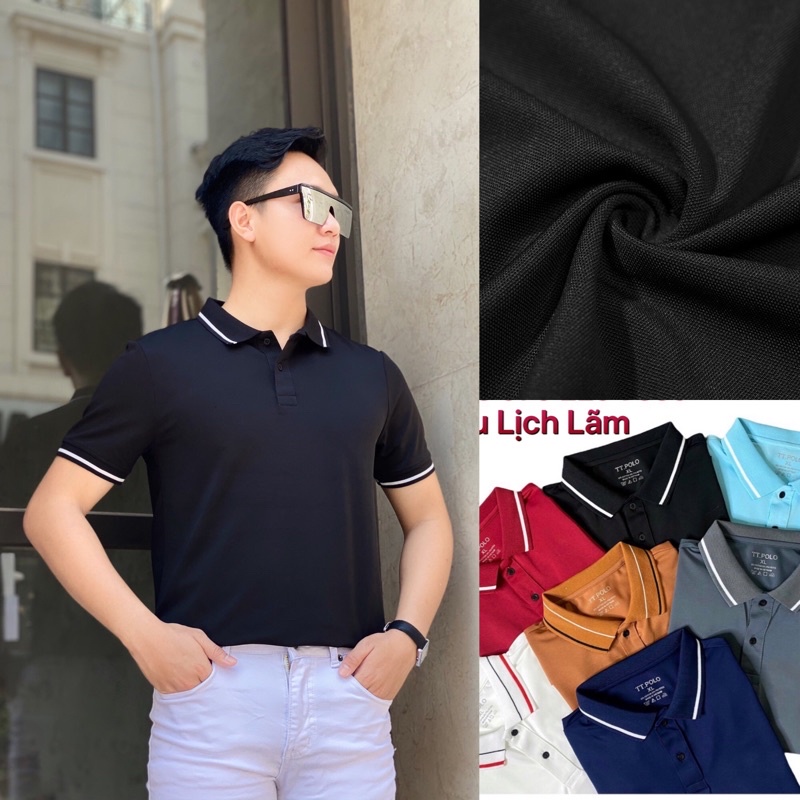 Áo Thun Cá Sấu Ngắn Tay Cổ Bẻ, Áo polo Nam Cao Cấp Co Giãn Thấm Hút Mồ Hôi Tốt