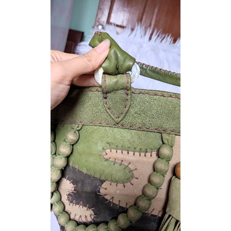 Túi xách tay da ghép thủ công