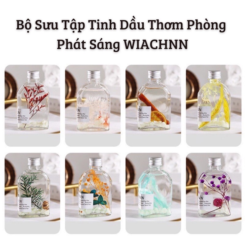 Tinh Dầu PHÁT SÁNG Thơm Phòng Ban Đêm WIACHNN 100ml Que Gỗ Tự Khuếch Tán Hương Khử Mùi Không Khí