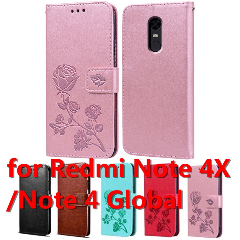 Bao Da Điện Thoại Dạng Ví Nắp Lật Có Ngăn Đựng Thẻ Và Chức Năng Giá Đỡ Cho Xiaomi Redmi Note 4X 3G 32 GB / Note 4 Global