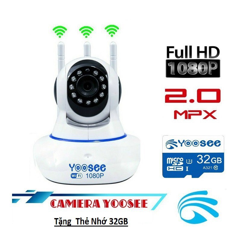 [ GIÁ HUỶ DIỆT] Camera Yoosee 3 râu 2.0 - Full HD 1080P kèm thẻ nhớ 32GB