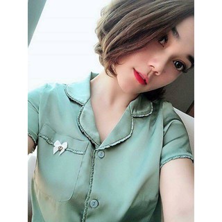 ❤️giảm giá bộ lụa pizama viền bèo - bộ đùi ❤️