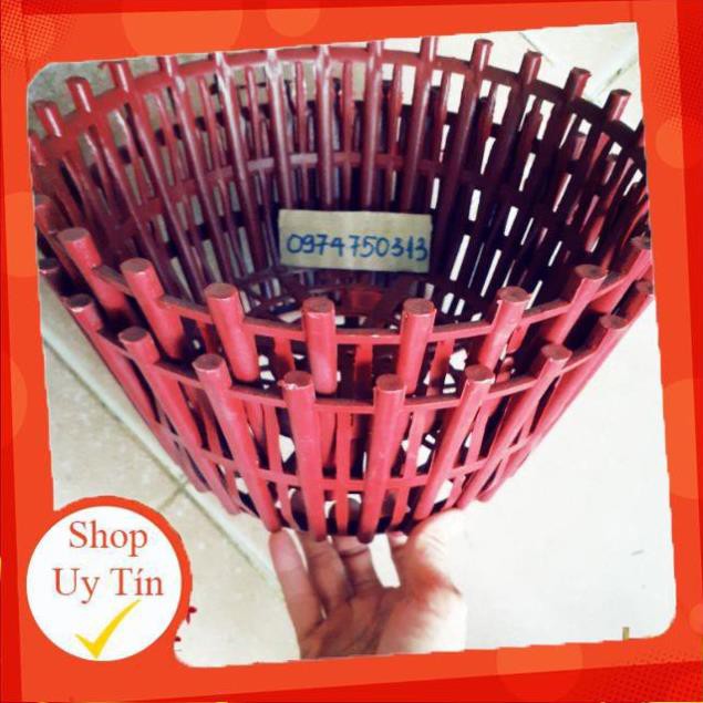Bộ 10 chậu nhựa giả gỗ trồng Lan có nan phụ f30