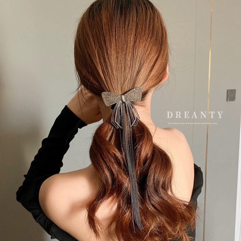 Kẹp Tóc Nơ Tua Rua Bằng Kim Loại Thời Trang Độc Đáo