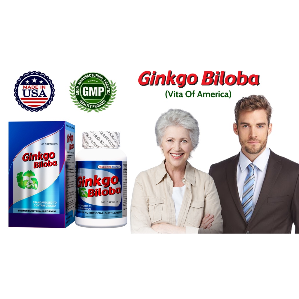 [Made In USA] Viên nang cứng Ginkgo Biloba (60mg) Chai x 100 viên  - Hỗ Trợ Hoạt Huyết, Tăng Cường Lưu Thông Máu Não
