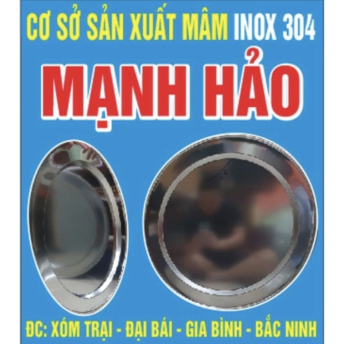 Mâm inox 58cm loại 1 dày 0.6ly giá tại xưởng