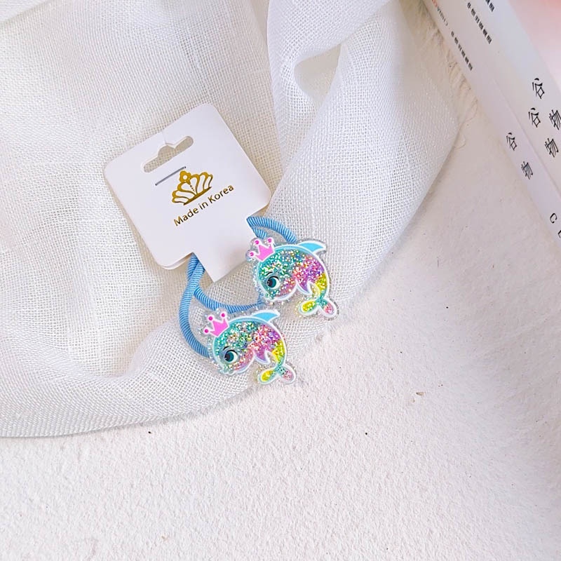 Set 2 Dây Cột Tóc Đính Kim Sa Dễ Thương Cho Bé Gái