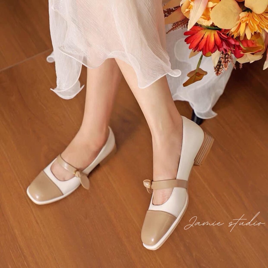 [SALE LẺ SIZE] Giày búp bê gót 2cm da PU siêu xinh, cam kết chất đẹp