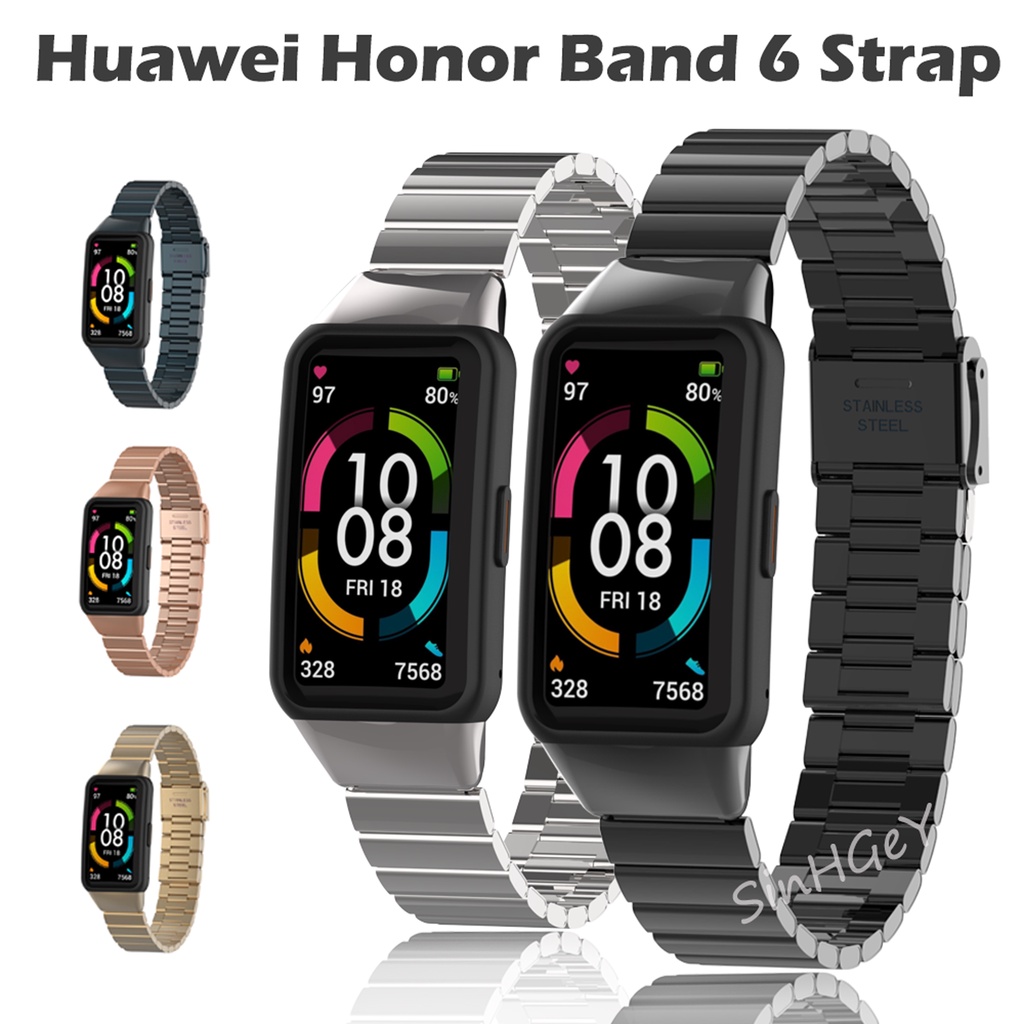 Dây Đeo Thay Thế Chất Liệu Kim Loại Không Gỉ Thời Trang Cho Huawei Band 7 / 6 Honor Band 6