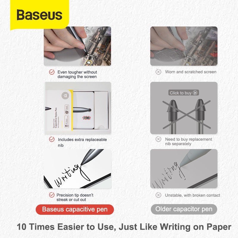 Bút cảm ứng Stylus dành cho iPad Baseus Square Line Capacitive