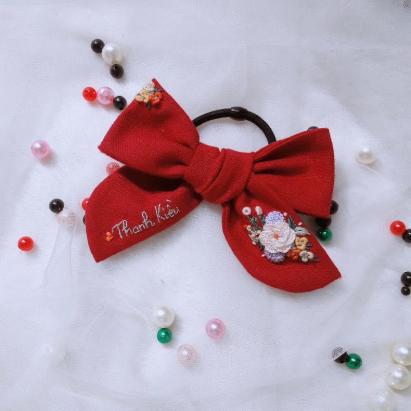 Cột tóc thêu tay handmade