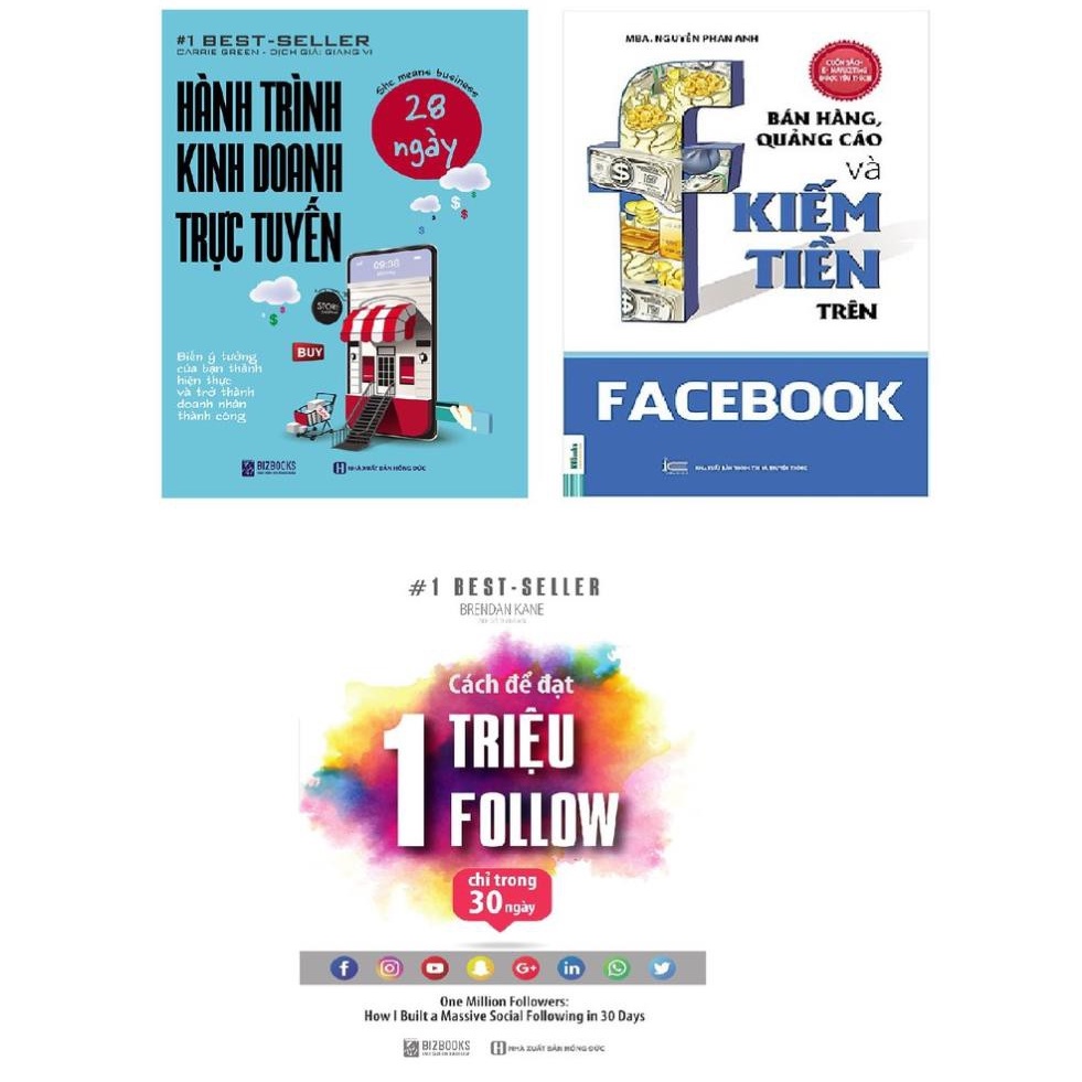 Sách - Combo Hành trình kinh doanh trực tuyến 28 ngày+ Cách Để Đạt 1 Triệu Follow +Bán Hàng, Quảng Cáo Và Kiếm Tiền Trên