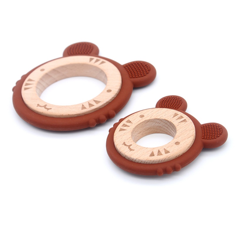 Vòng Đeo Tay Đồ Chơi Ngậm Mọc Răng Hình Tai Hổ Bằng Silicon Cấp Thực Phẩm Hình Tròn Dễ Thương Dành Cho Bé