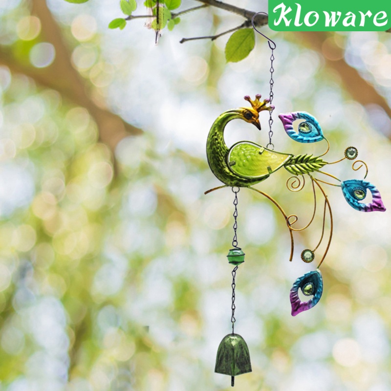 Chuông Gió Hình Chim Công Bằng Kim Loại Treo Trang Trí Sân Vườn