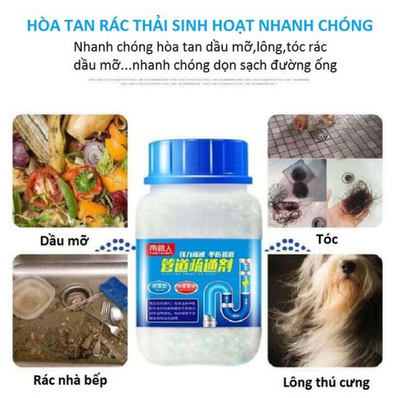 Bot thong cống, COMBO 2 HỘP, bột thông cống cực mạnh, bột thông bồn cầu cực mạnh YUHAO, OZHOME