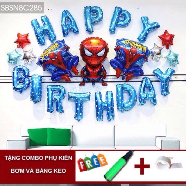 Set bóng sinh nhật người nhện