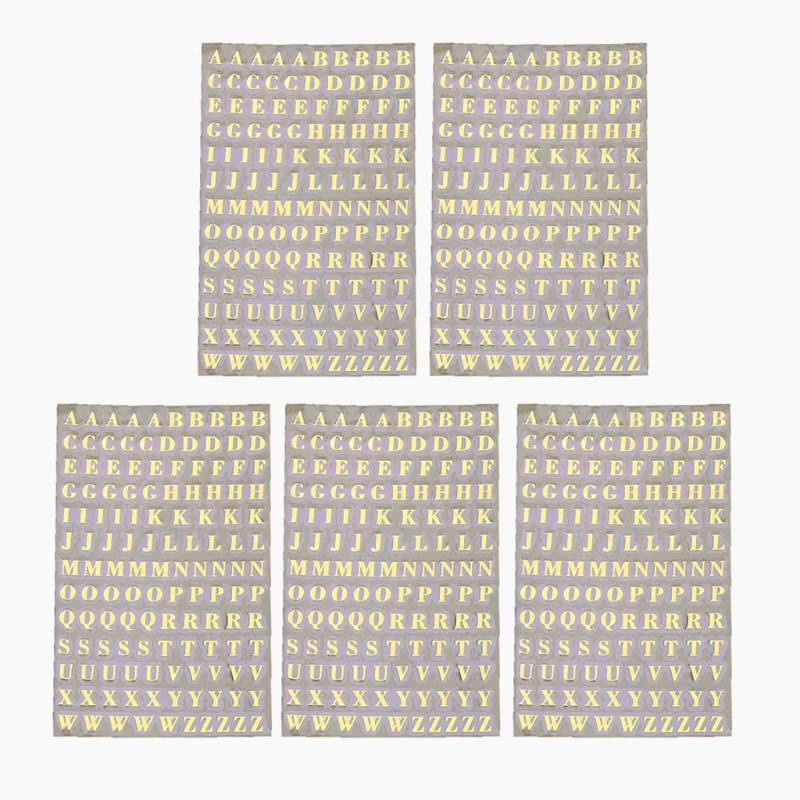 Set 5 tờ miếng dán số chữ cái 3mm dùng để trang trí tiện dụng