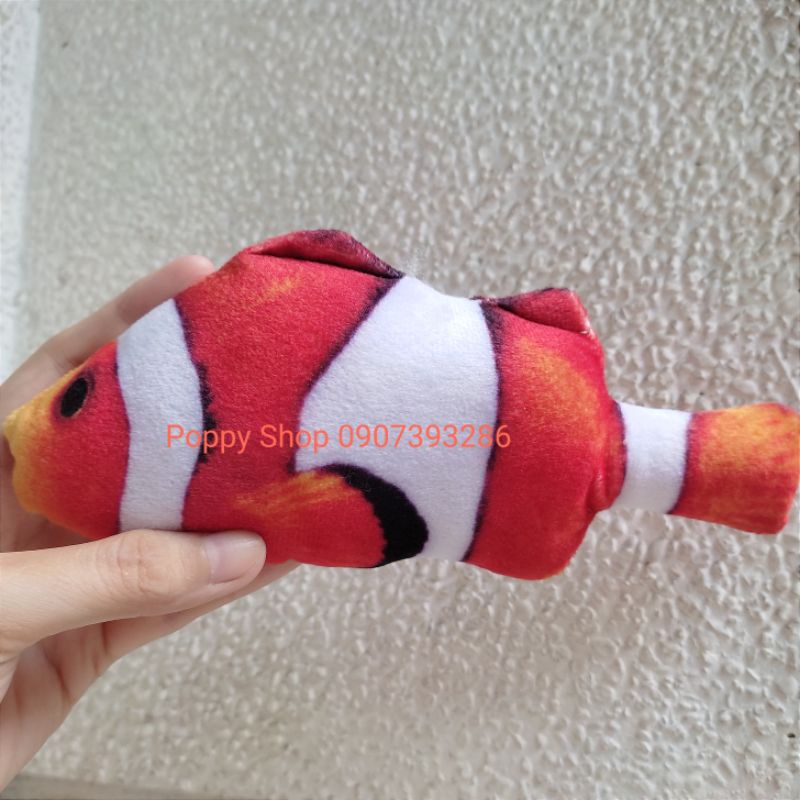 Đồ Chơi Gối Ôm Cá Nhồi Bông 3D Cao Cấp Catnip Cho Chó Mèo Cưng Size 17 Cm