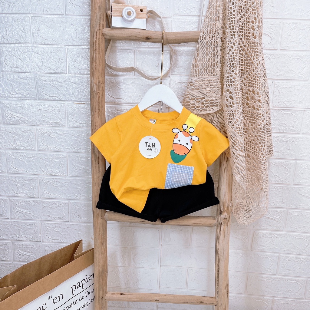 Bộ bé trai cotton hươu cao cổ XHN894