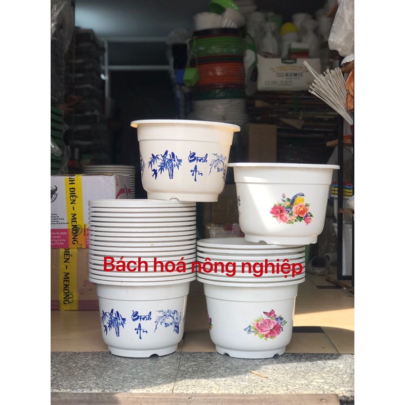 chậu tròn bông ( COMBO 5 cái ) - size 28cmx19cm