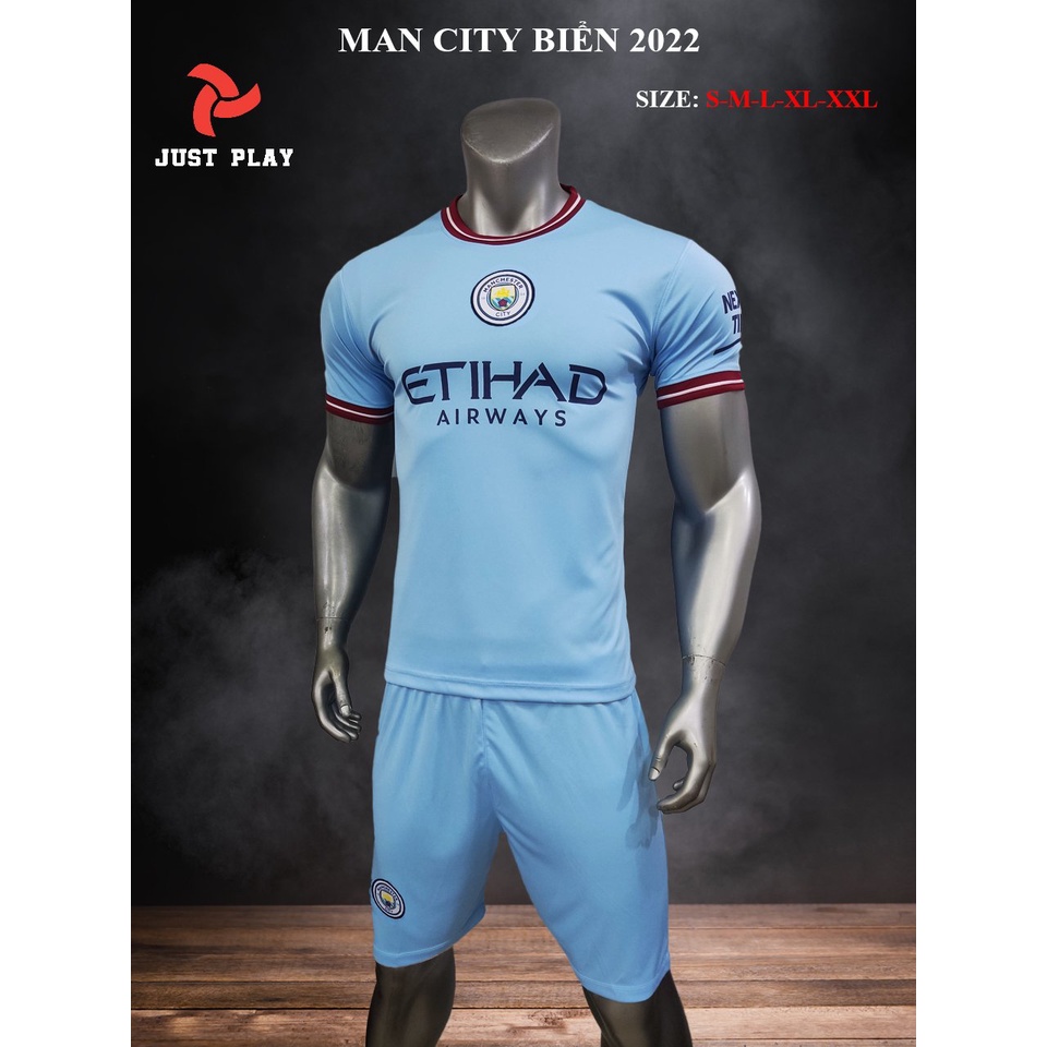 Bộ quần áo đá banh Man Xanh, Bộ quần áo bóng đá in tên và số theo yêu cầu