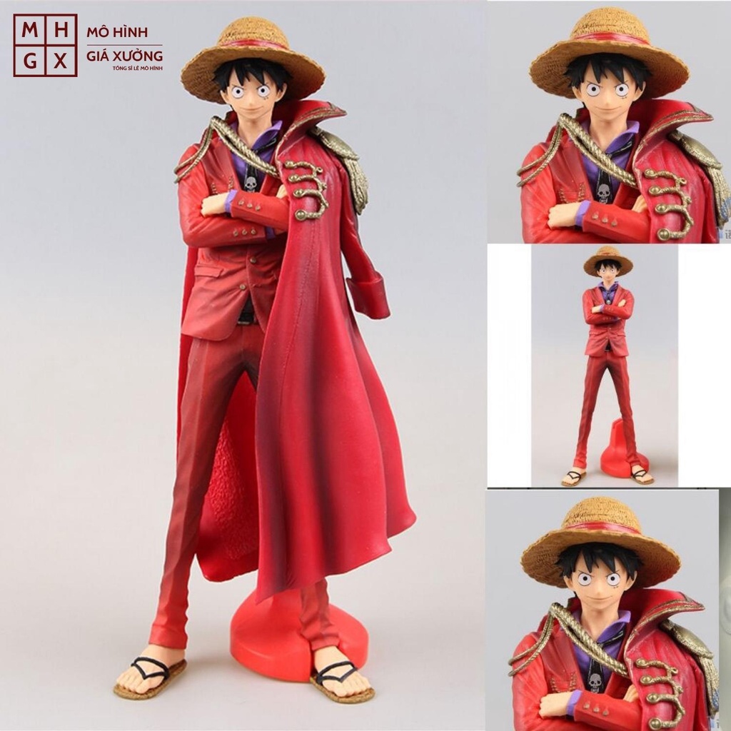 Mô hình One Piece luffy mũ rơm áo choàng đỏ bản kỉ niệm 20 năm cao 25cm , figure mô hình one piece , mô hình giá xưởng