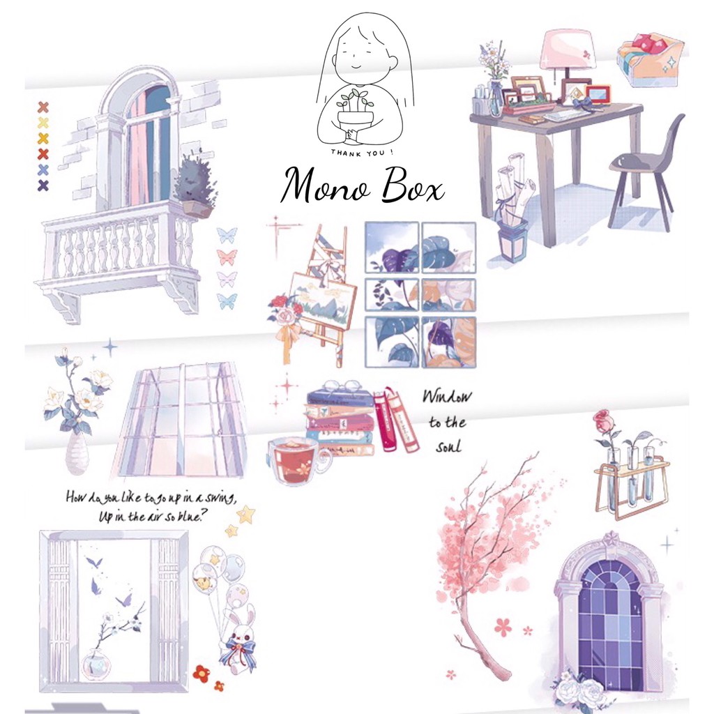 [Chiết] Washi tape phong cảnh cửa sổ Mono_box 00702