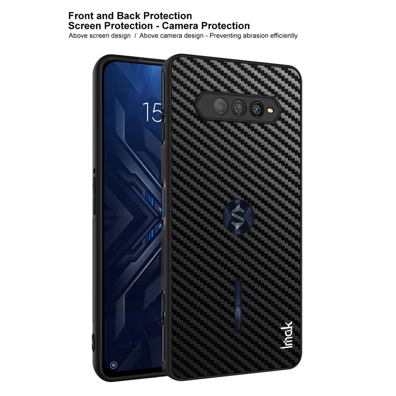 Ốp Điện Thoại Da PU + PC Cứng + Sợi Carbon Chống Sốc Imak Cho Black Shark 4 Pro Black Shark 4