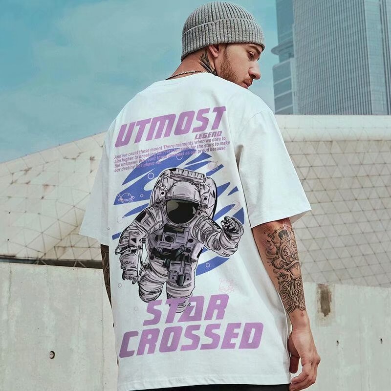 Áo thun ngắn tay dáng rộng in họa tiết thời trang mùa hè Hàn Quốc sành điệu cho nam nữ size M-8XL