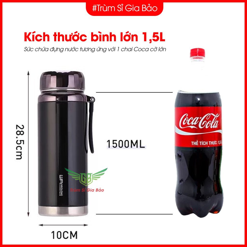 Bình giữ nhiệt nóng lạnh BAOL inox 304 , ly giữ nhiệt nhiều giờ dung tích 600ml - 780ml - 1000ml - 1200ml - 1500